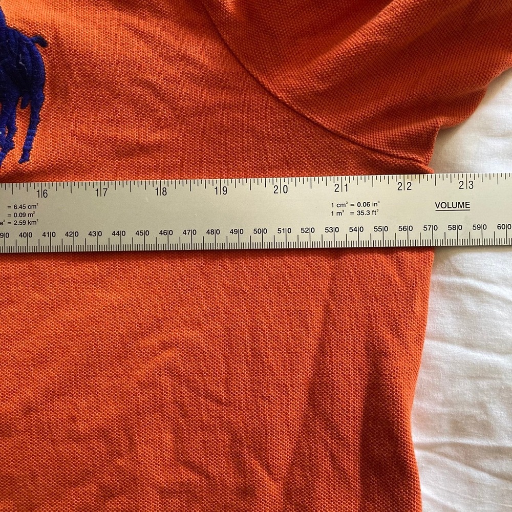 Polo Ralph Lauren Shirt Mens Large Big Pony Polo Orange Classic Fit Short Sleeve - Picture 5 of 8